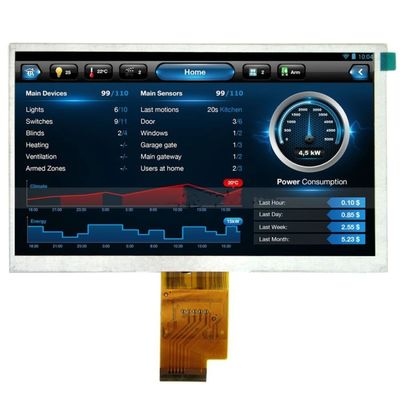 7 Inch TFT LCD Display Module with 1024x600 Resolution and 400nits Brightness for Smart Home Applications