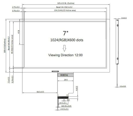 7 Inch TFT LCD Display Module with 1024x600 Resolution and 400nits Brightness for Smart Home Applications
